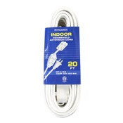 Wholesale - 20ft WHITE INDOOR EXTENSION CORDS, UPC: 810002207501